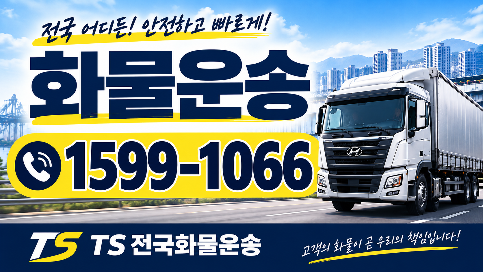 TS전국화물운송 대표전화 1599-1066. 누르면 전화 상담으로 연결됩니다.